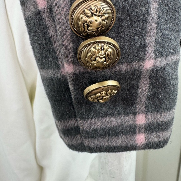 I brand Plaid Women's Jacket with Gold Buttons - Picture 4 of 14